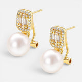 Aro Clip Circones Baguette Perla