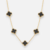 Collar Trébol de la Suerte Ónix
