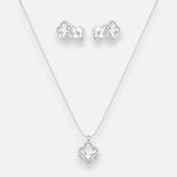 Set Collar y Aros Trébol de la Suerte Circón