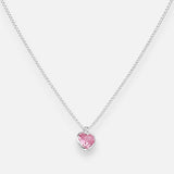 Collar Corazón Circón Punto de Luz Rosa Francia