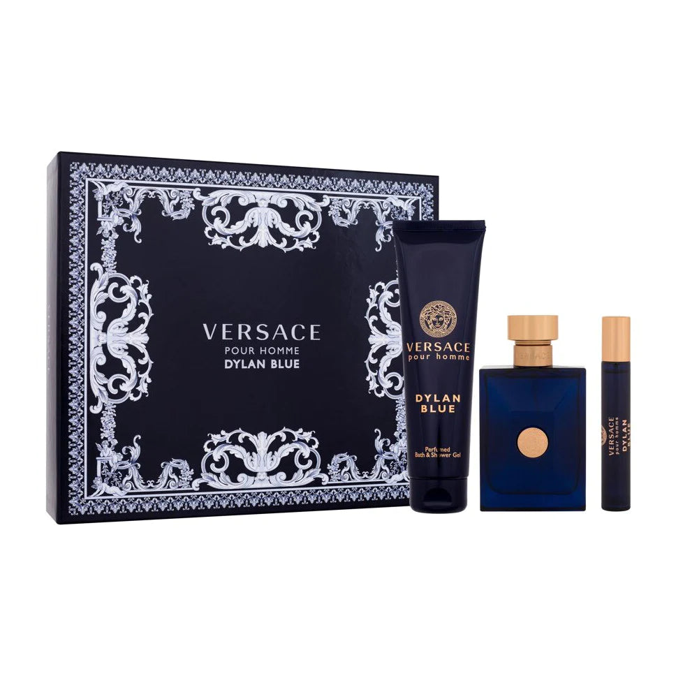 Versace Pour Homme Dylan Blue Cologne Gift Set For Men, 3 Pieces 